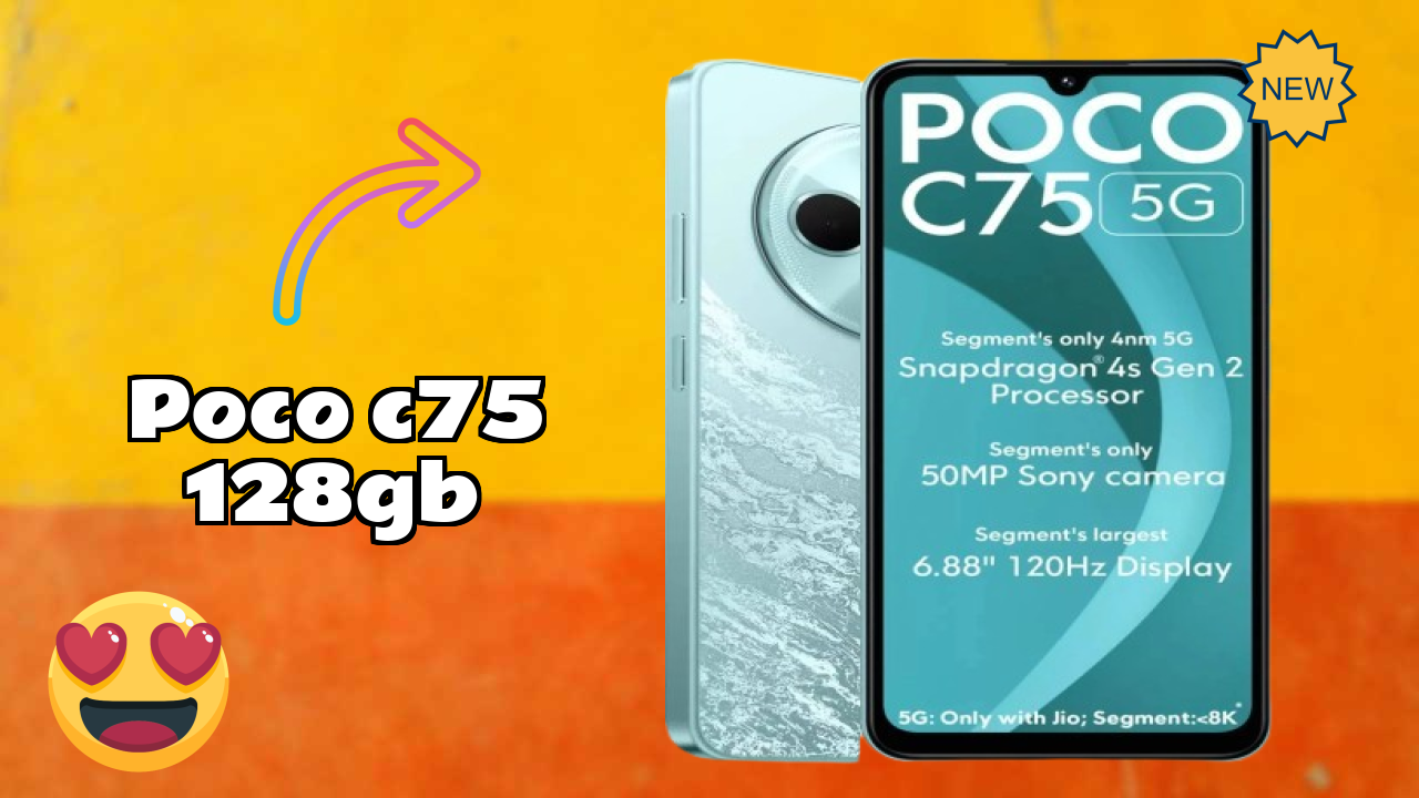 POCO C75 128GB Display Technology: 6.88 Inches (17.48 Cm) Screen